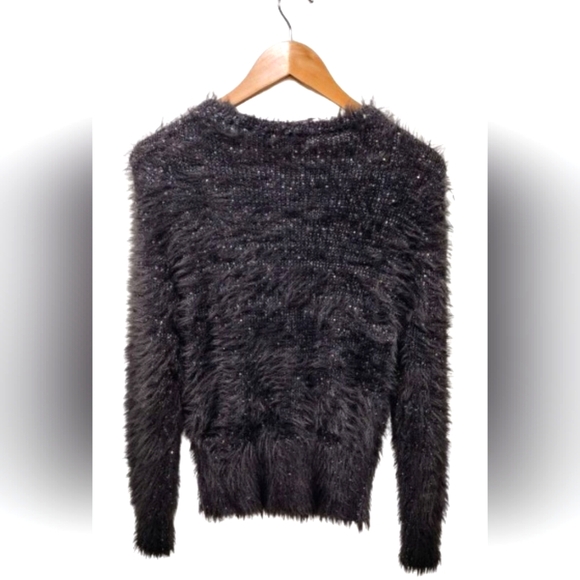 ✨HP✨ZARA Bling Sequin Fuzzy Knit Sweater *Size* Small - Picture 3 of 12